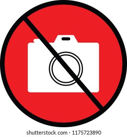 Camera photography vector icon. Photography not allowed.