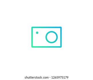 Camera / Photography web line icon isolated on white background, top view