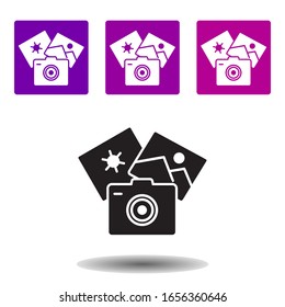 camera and photos icon . Simple glyphvector of Travel purple set for UI and UX, website or mobile application