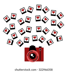Camera and photos vector background 