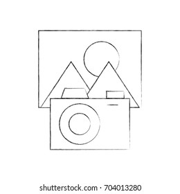 camera with picture file isolated icon