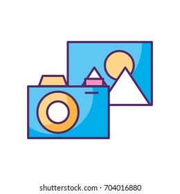 camera with picture file isolated icon