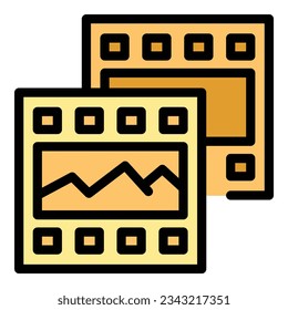 Camera picture icon outline vector. Photo studio. Light shoot color flat