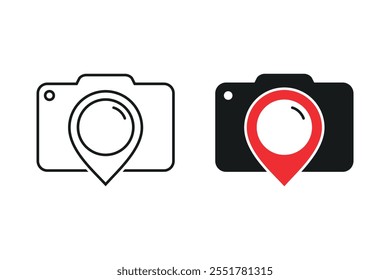 Camera pin location. Illustration vector