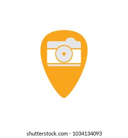 Camera Pin Logo Icon Design