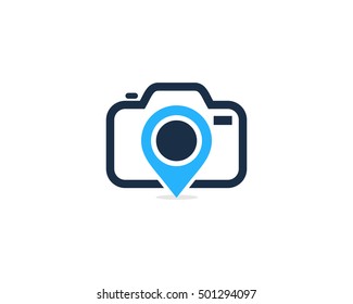 Camera Pin Point Photography Logo Design Template