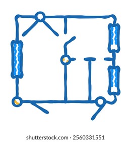 camera place plan doodle icon sketch vector. camera place plan sign. isolated symbol illustration