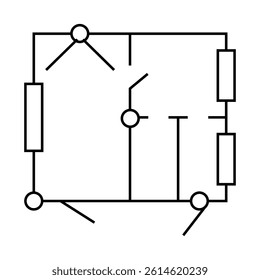camera place plan line icon vector. camera place plan sign. isolated contour symbol black illustration