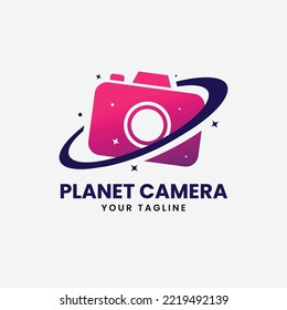 camera with planet logo design