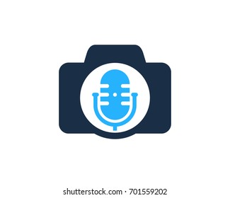 Camera Podcast Icon Logo Design Element
