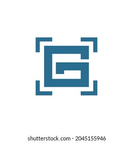 Camera point combination and Letter G , Logo design vector in white background