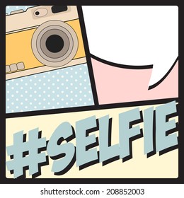 camera pop art background, illustration in vector format