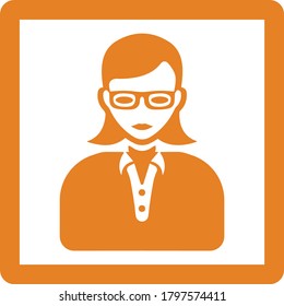 Camera, portrait icon, orange color vector