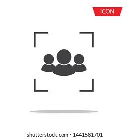 Camera portrait mode icon isolated on white background.