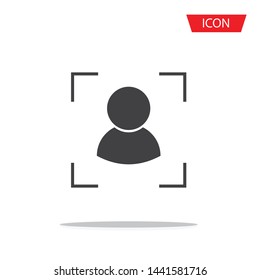 Camera portrait mode icon isolated on white background.
