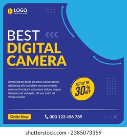 Camera Post Design for social media vector template