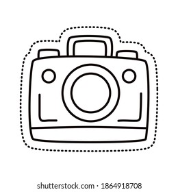 diseño de imagen vectorial de línea de pegatinas de cámara