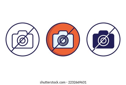 Kamera verbotene Linie und Glyphe Symbol, Vektorgrafik