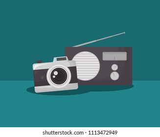 camera and radio icon