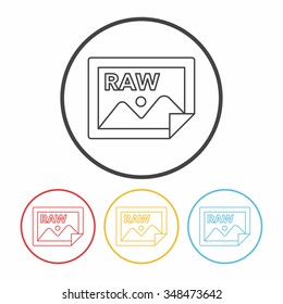 camera raw line icon