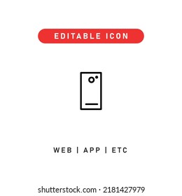 camera rear editable stroke icon, outline icon for web, app, presentation, etc