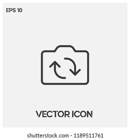 Camera rear vector icon illustration.Flat camera rear sign icon.Premium quality.