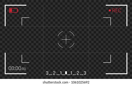 Camera rec frame viewfinder vector video recorder screen display