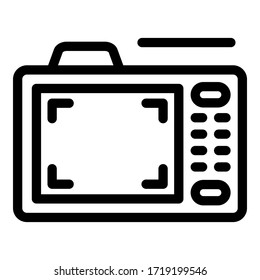 Camera record icon. Outline camera record vector icon for web design isolated on white background