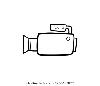 camera record video doodle icon vector movie hand drawing