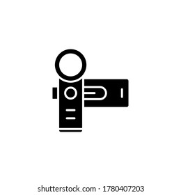 Camera Recorder Black Glyph Icon. Simple and flat. Solid and bold. Can use for web, apps, or logo. Vector illustration. Home Electronic Icon.