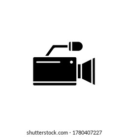 Camera Recorder Black Glyph Icon. Simple and flat. Solid and bold. Can use for web, apps, or logo. Vector illustration. Home Electronic Icon.