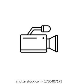 Camera Recorder Black Line Icon. Simple and minimalist. Thin and Outline Style. Can use for web, apps, or logo. Vector illustration. Home Electronic Icon.