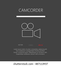 Camera recorder button web icon flat design