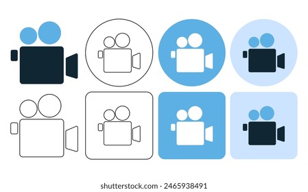 camera recorder, video, camera, recording, movie and cinema icon sign symbol ui and ux design, glyphs and stroke line icon