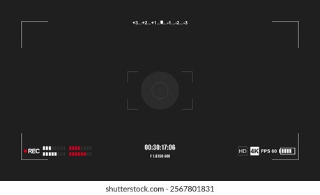 Camera Recording Interface HUD Overlay for Video Production