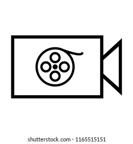 camera recording to make film vector icon