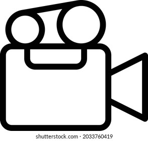 camera recording vector thin line icon