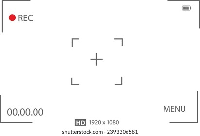camera recording video frame template. digital camera border animation for video background