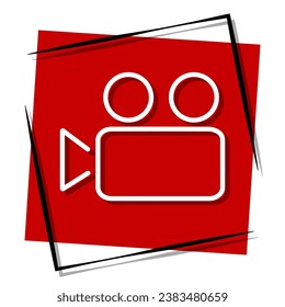 camera red banner in frame. Vector illustration.