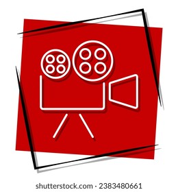 camera red banner in frame. Vector illustration.