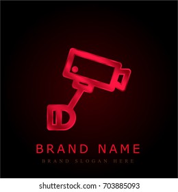 Camera red chromium metallic logo