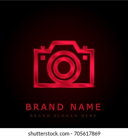 Camera red chromium metallic logo