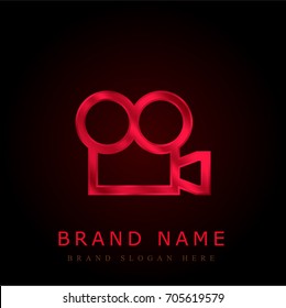 Camera red chromium metallic logo