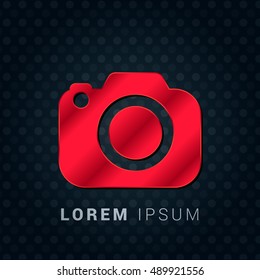 Camera Red chromium precious metallic 3D Icon / Logo Design