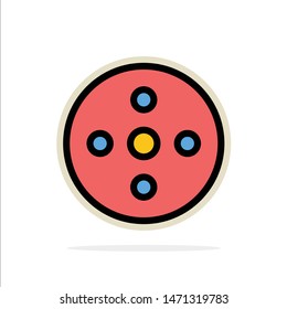 Camera Reel, Footage, Reel, Storage Abstract Circle Background Flat color Icon. Vector Icon Template background