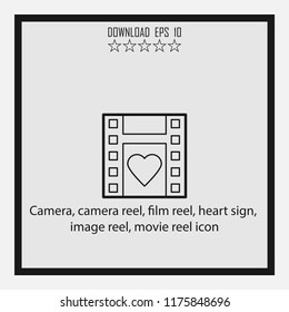 Camera, camera reel  line icon