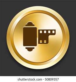 Camera Reel on Golden Internet Button Original Illustration