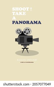 Camera Reeler Projector Flat Design Poster