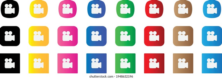 camera reels fill icon . web icon set . icons collection. Simple vector illustration.