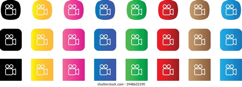 camera, reels icon . web icon set . icons collection. Simple vector illustration.